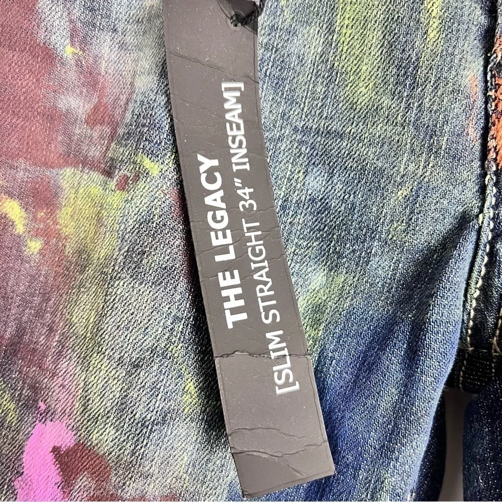BlankNYC Hand Painted 'Crazy Legs' Splatter Design Slim Straight Leg Jeans - Picture 14 of 16